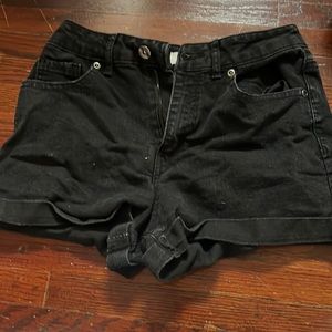 Black mini shorts